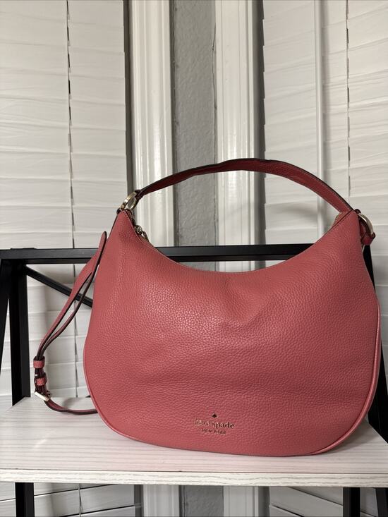 kate spade new york Handbags - Kate Spade Weston Pebbled Leather Shoulder Bag In Soft Coral Hobo Style